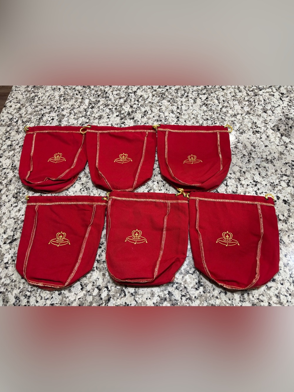 6 Rare Red Crown Royal Reserve bag with Embroidered Logo